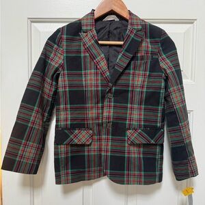 Plaid Blazer with Red and Green holiday  Pattern size 8. Cat & Jack stretch